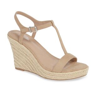 Charles David Nude 9.5 Platform Wedge NEW Lili
